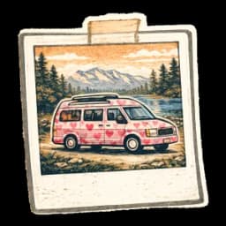 Polaroid photo with hearts